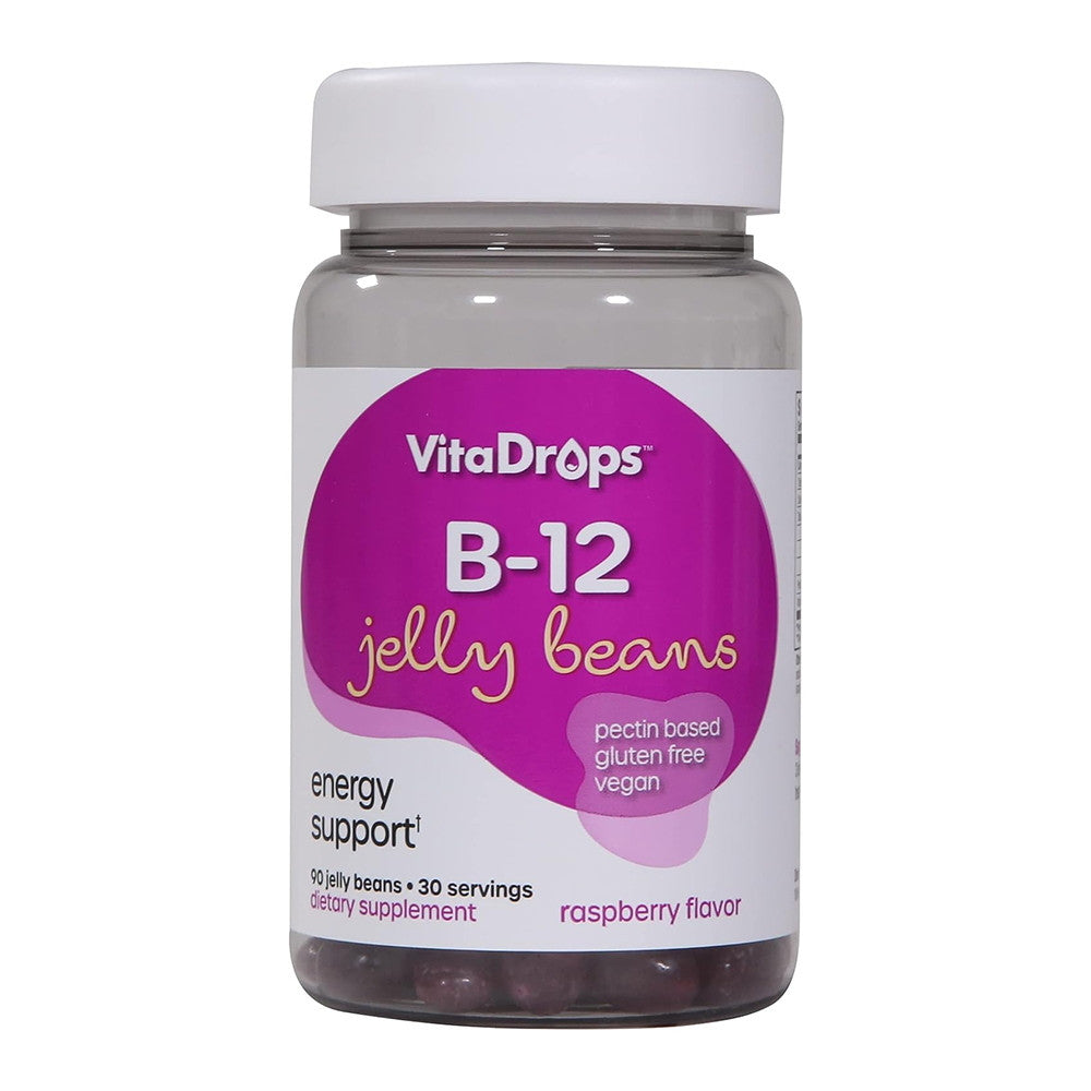 Vita Drops B-12 Jelly Beans, Supports Energy, Raspberry Flavor, 90 Ea